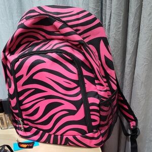 Vibrant Pink and Black Zebra Backpack
